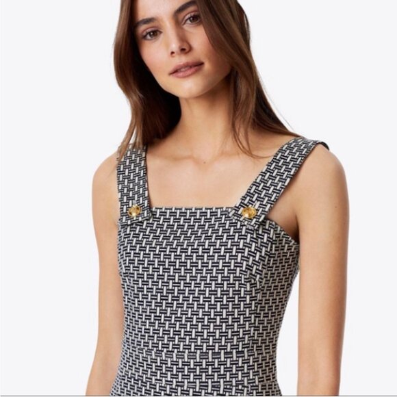 NWT Tory Burch Cameron Dress Navy/Ivory - Picture 2 of 6